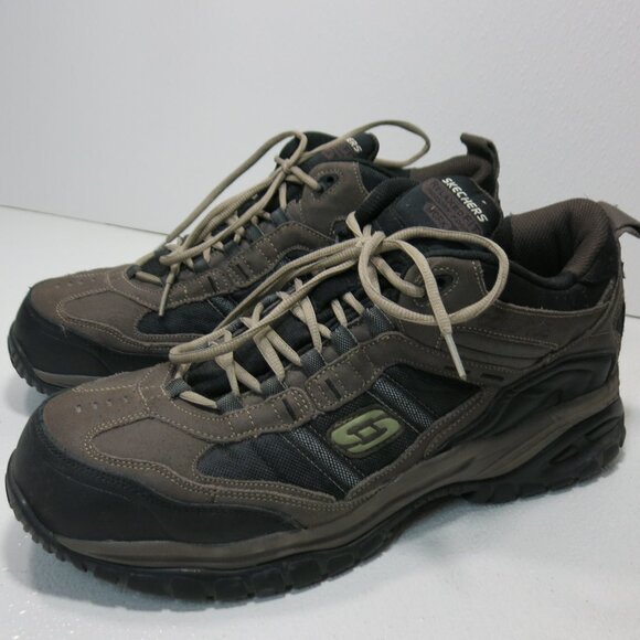 Skechers Work Comp Toe Nubuck Leather Men's Work Shoes Safety Toe Footwear Sz 13 - Picture 1 of 8